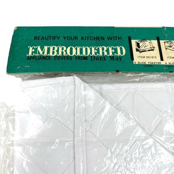 Dora May Vtg 4 Slice Oblong Toaster Cover Quilted Embroidered Vegetables New - Picture 9 of 13